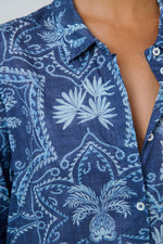 Load image into Gallery viewer, Ella Palm Shirt Dress - Blue
