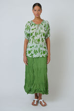 Load image into Gallery viewer, Teena Cotton Top - White/Green
