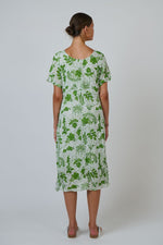Load image into Gallery viewer, Winona Midi Dress - White/Green
