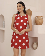 Load image into Gallery viewer, Dotty Mini Dress - Red
