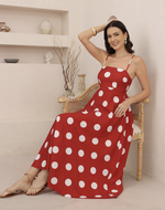 Load image into Gallery viewer, Dotty Maxi Dress - Red
