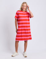 Load image into Gallery viewer, Spritz Stripe Dress - Red/Pink
