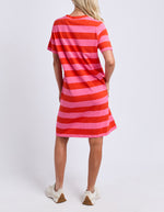 Load image into Gallery viewer, Spritz Stripe Dress - Red/Pink
