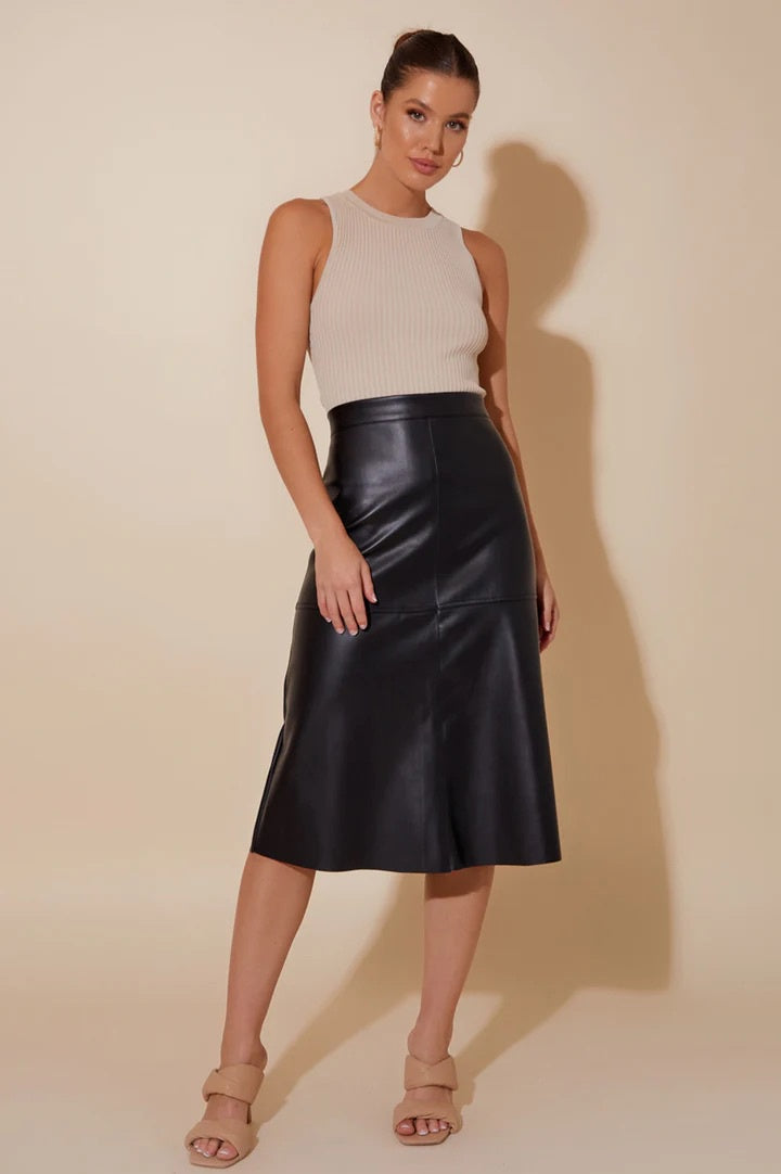 adorne-victoria-faux-leather-skirt-black